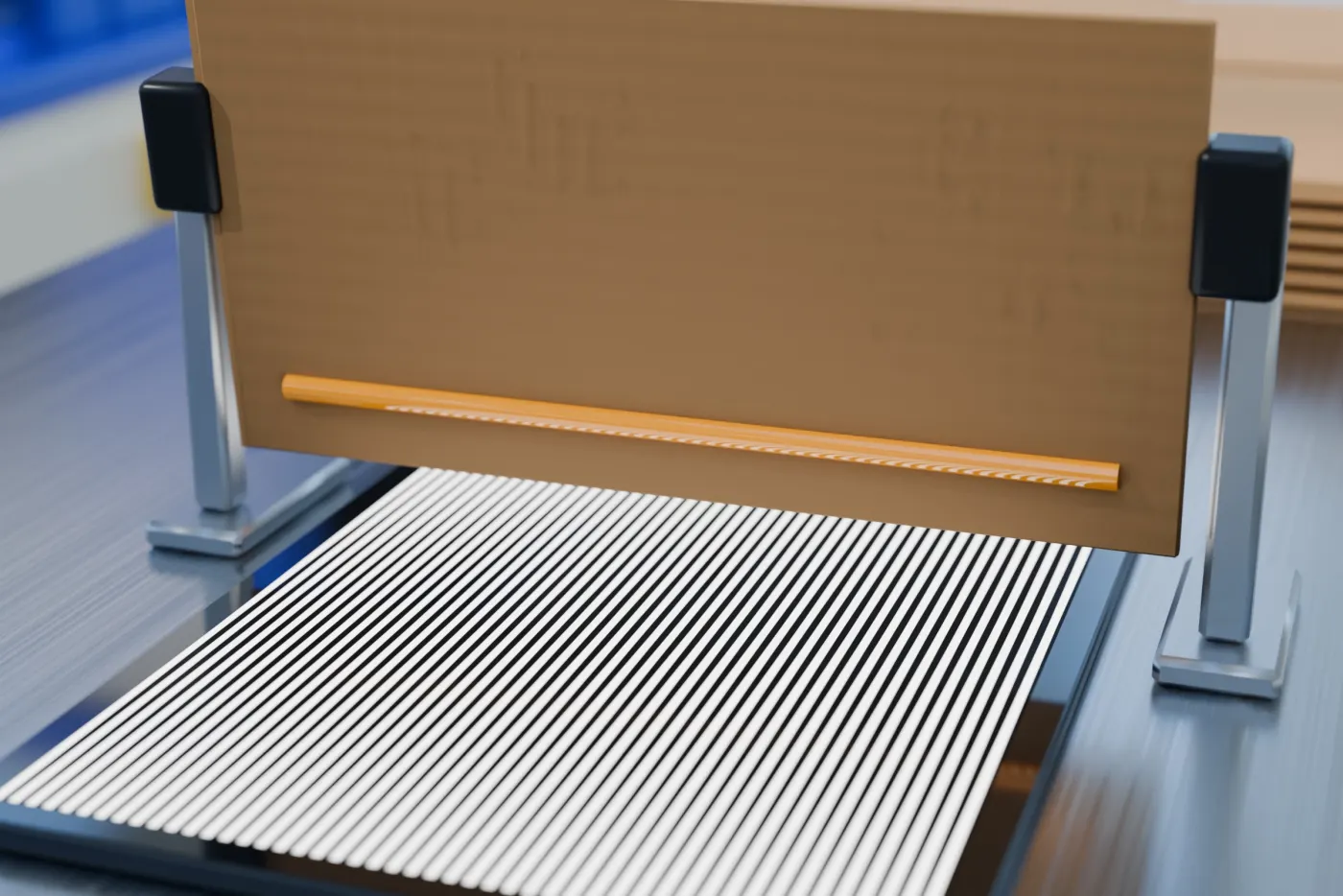 Checking a glue bead with the light of a phone screen