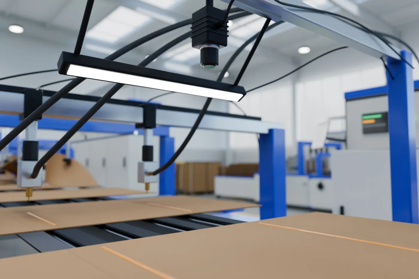 Inspection camera above the glue section